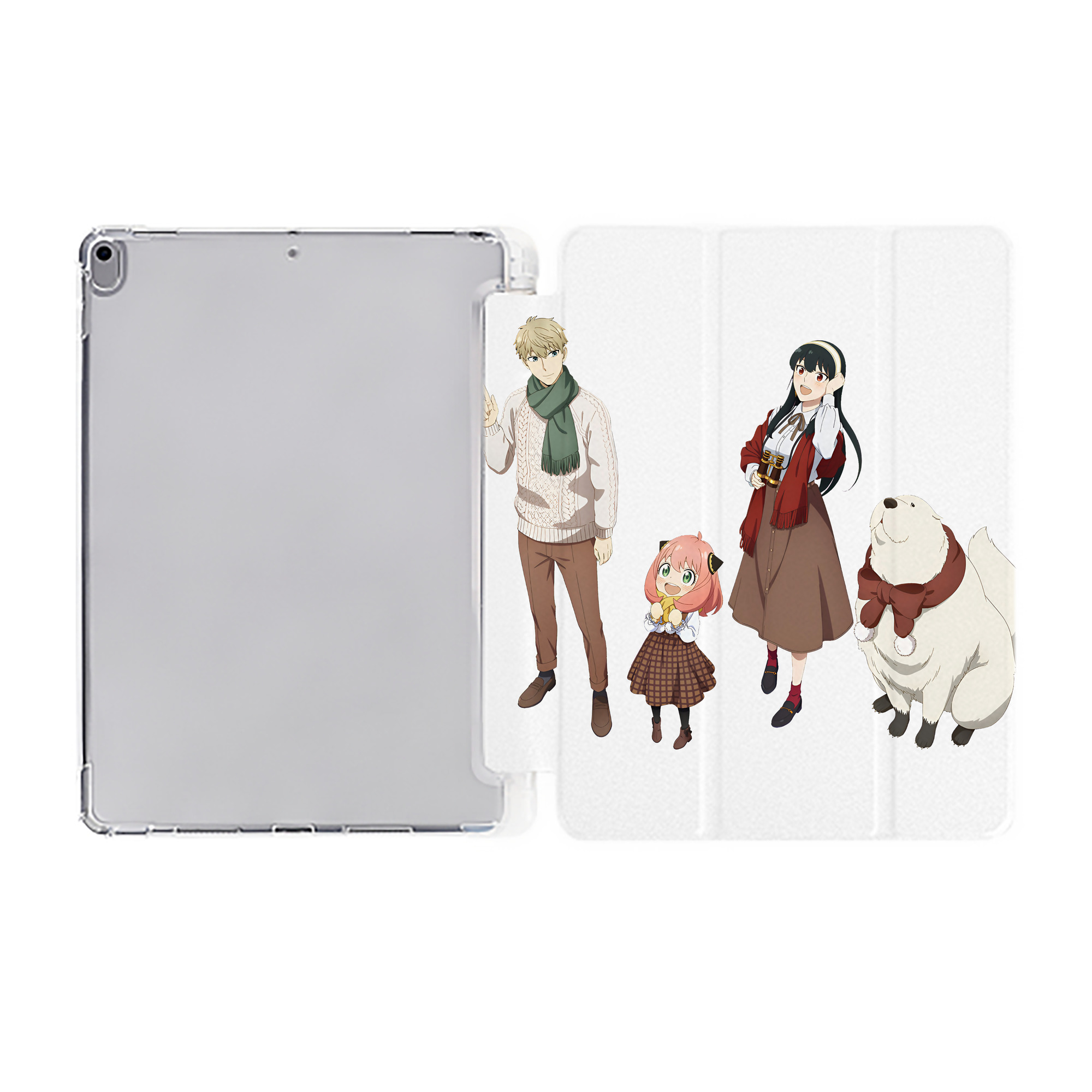 （画像用） SPY×FAMILY间谍家家酒 IPad ケース ペン収納付き 三つ折りスタンド PUレザー×シリコン 対応機種9.5/10.5/10.9インチ